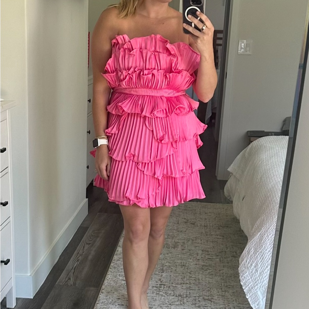Amur Reed Pleated Mini Dress